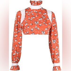 Batsheva floral print crop top